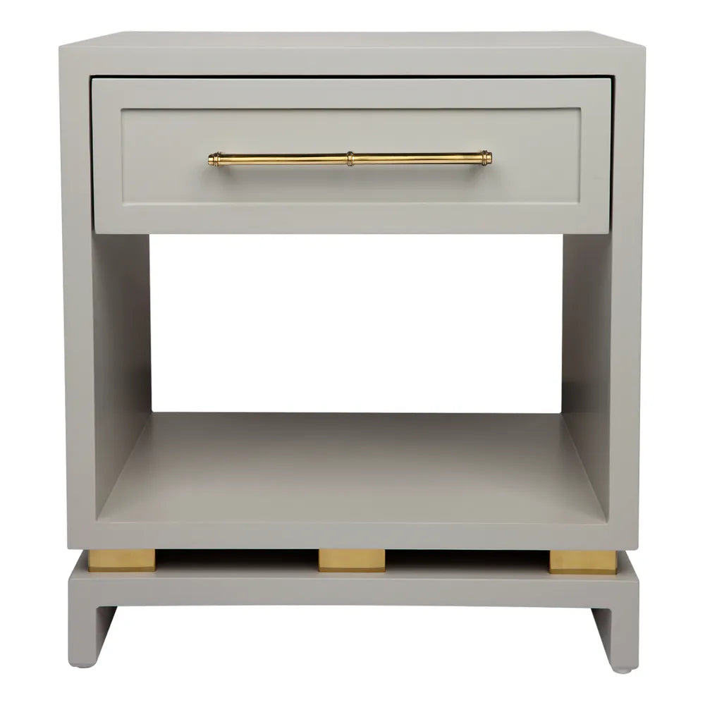 Pearl Bedside Table - Small Grey