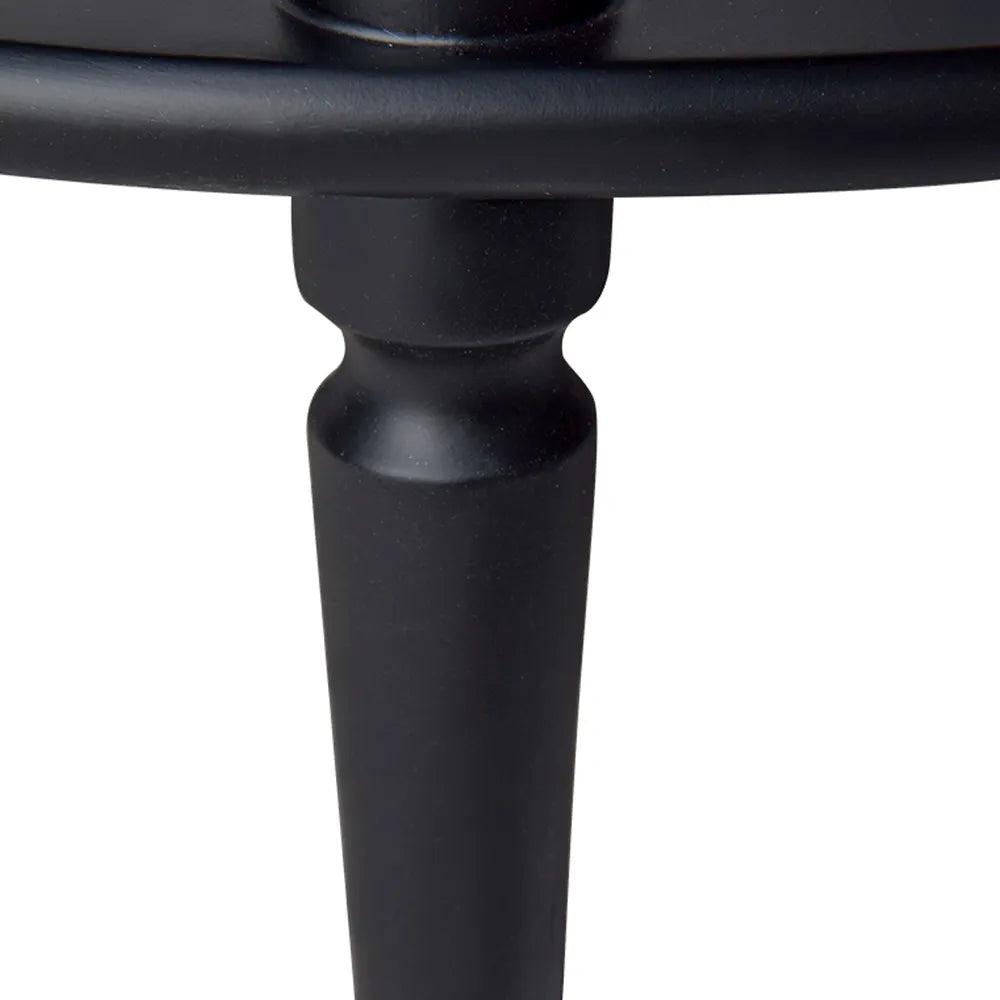 Arielle Oval Bedside Table - Black