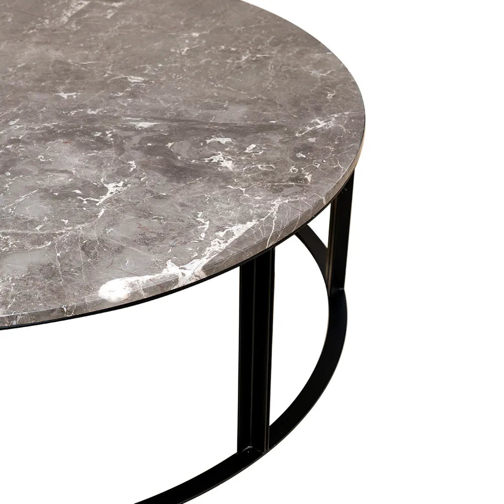 Bowie Marble Coffee Table - Large Grey