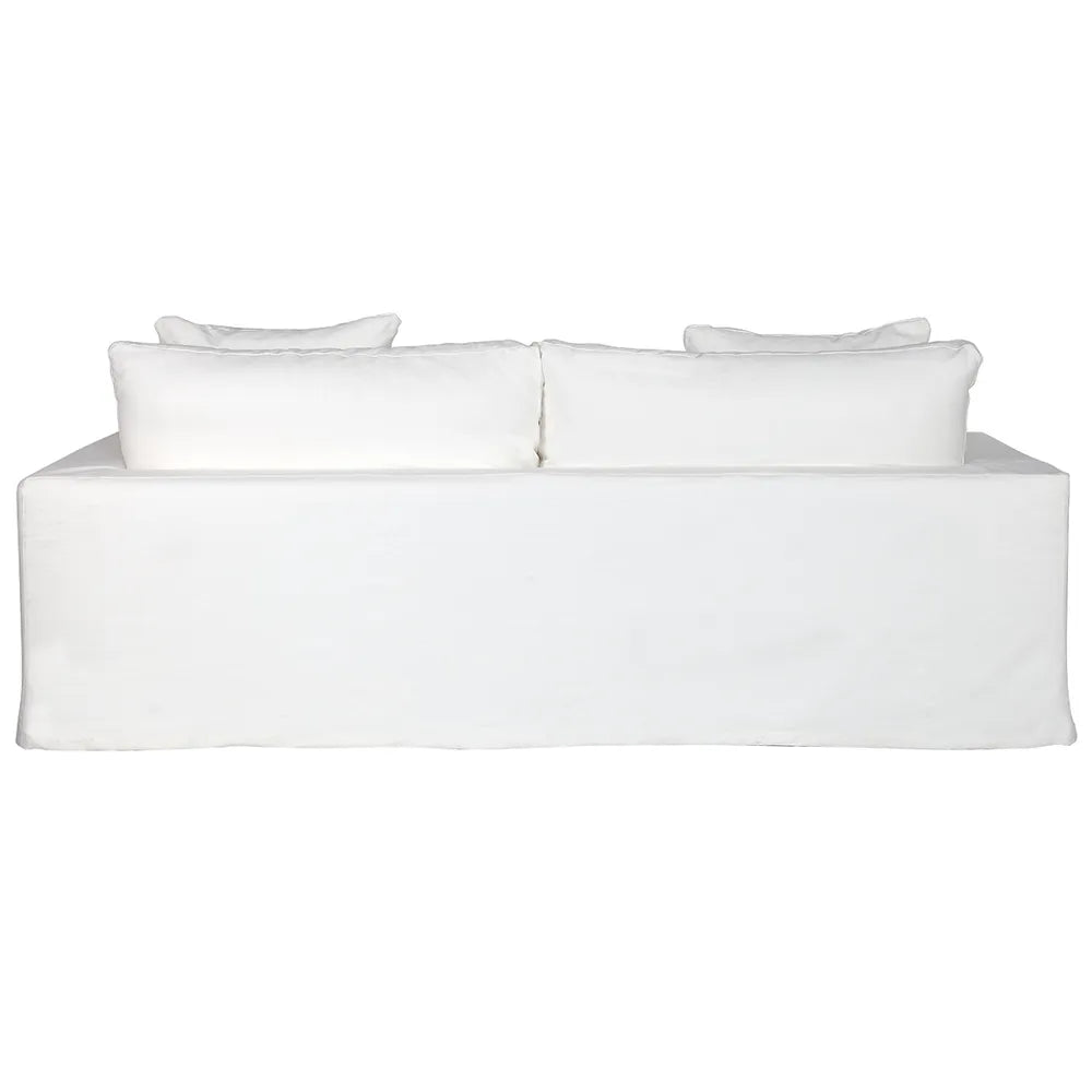 Bungalow 3 Seater Slip Cover Sofa -  White Cotton