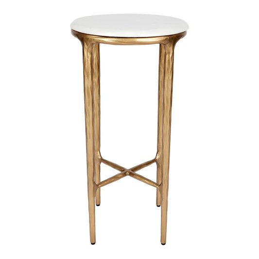 Heston Petite Marble Side Table - Brass