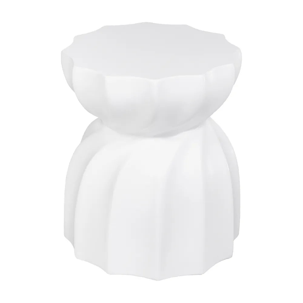 Swirl Concrete Stool - White