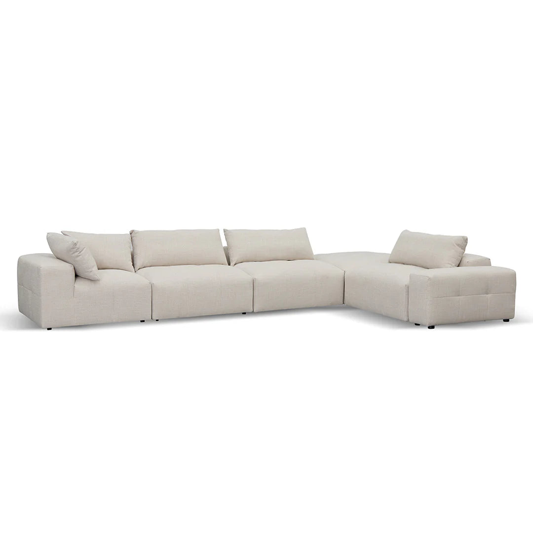 Rowan Right Chaise Fabric Sofa - Taupe Beige