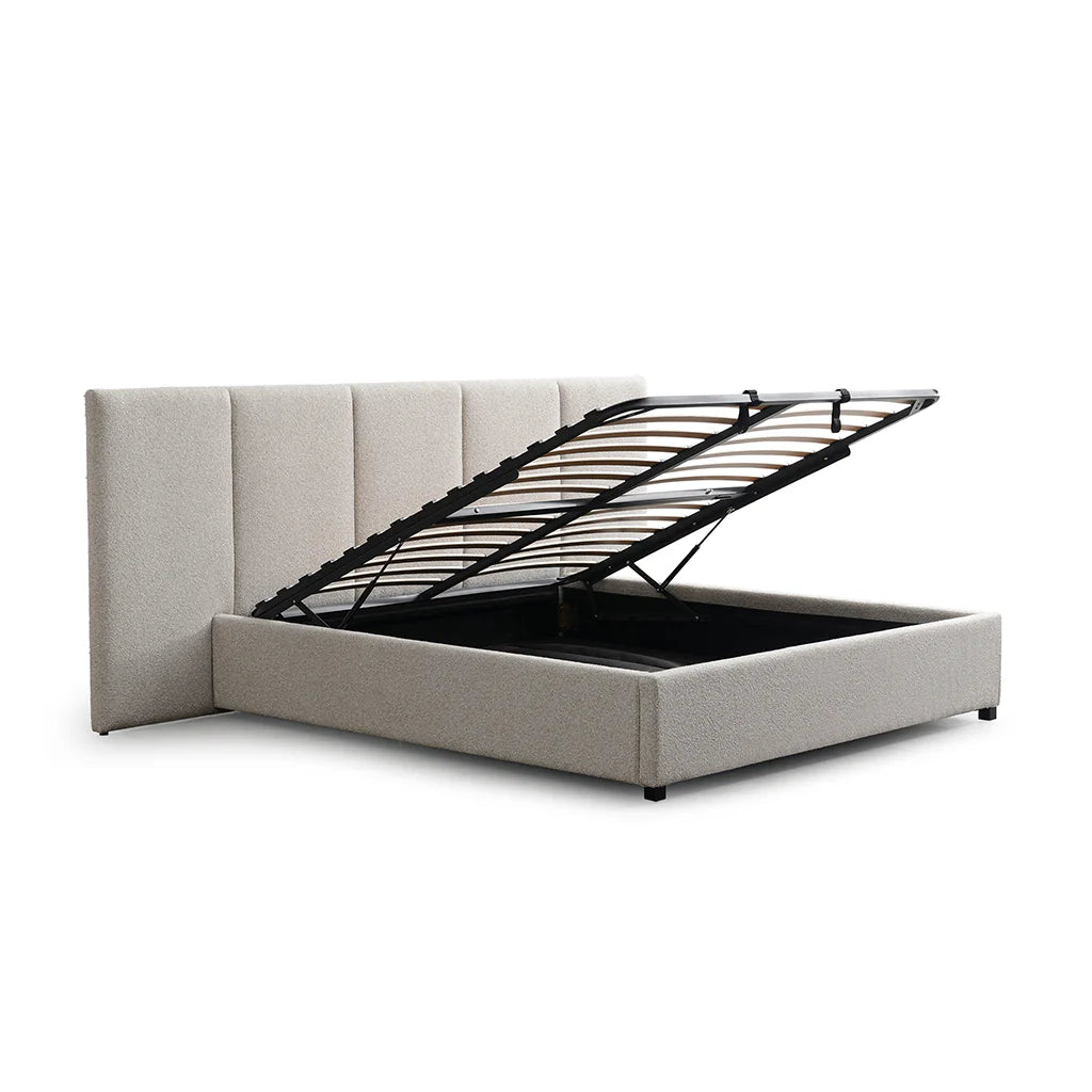 Vega Grey King Bed Frame with Storage