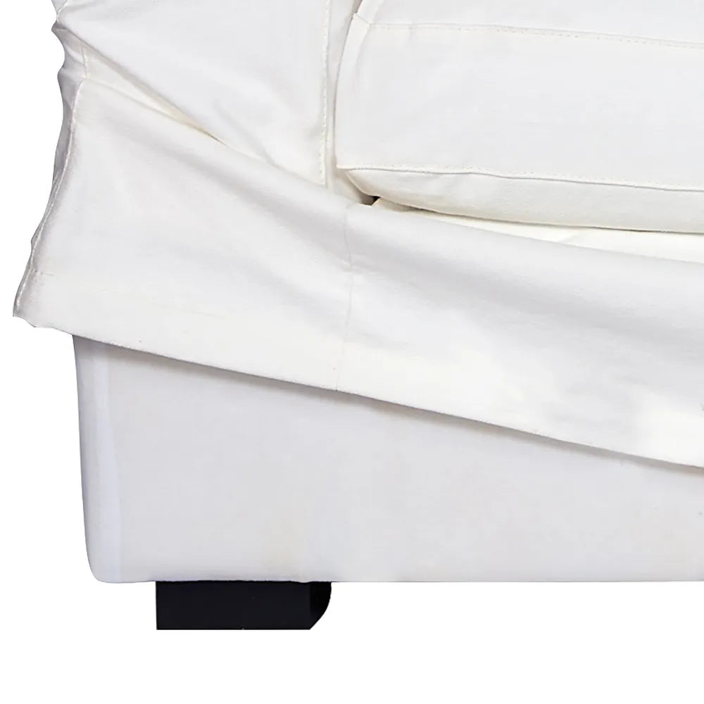 Bungalow 3 Seater Slip Cover Sofa -  White Cotton