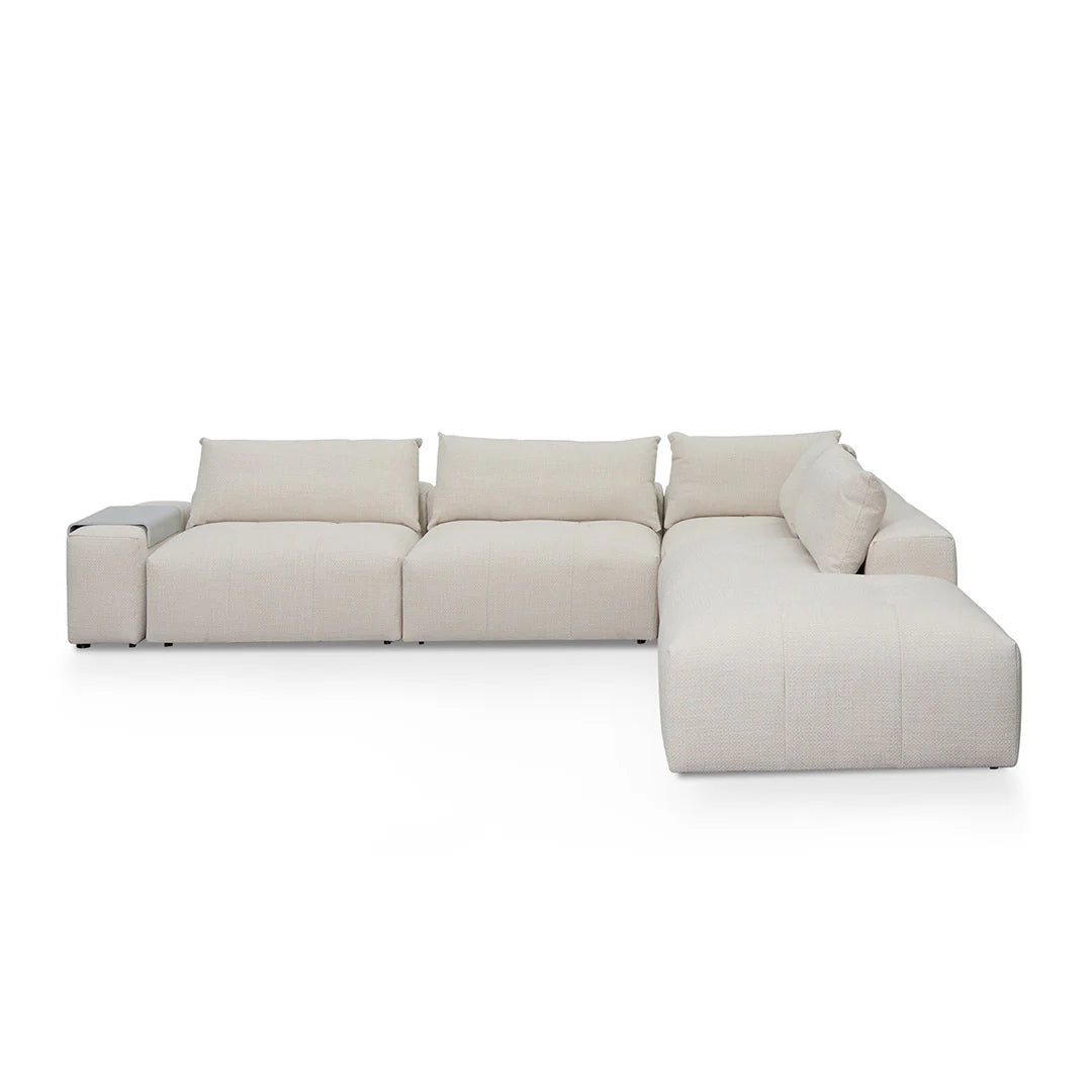 Rowan Right Chaise Fabric Sofa - Taupe Beige