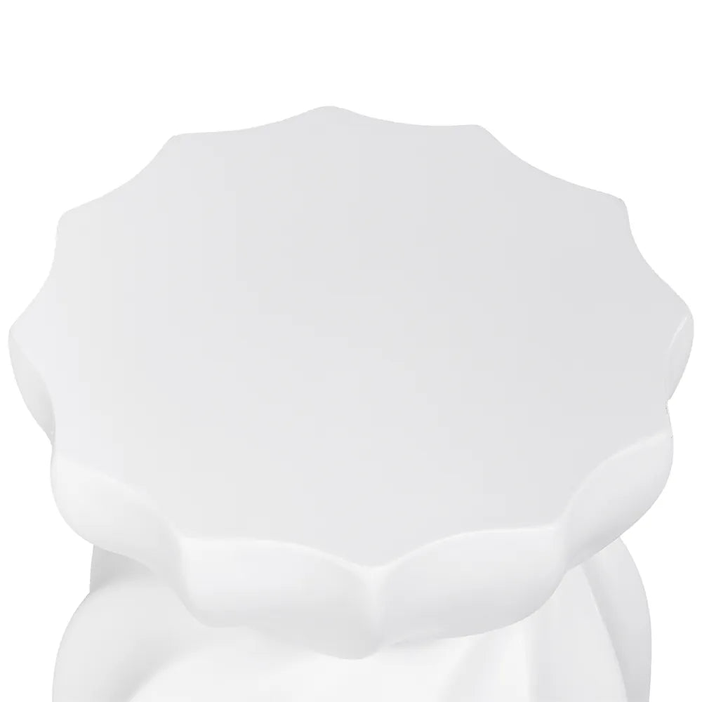 Swirl Concrete Stool - White