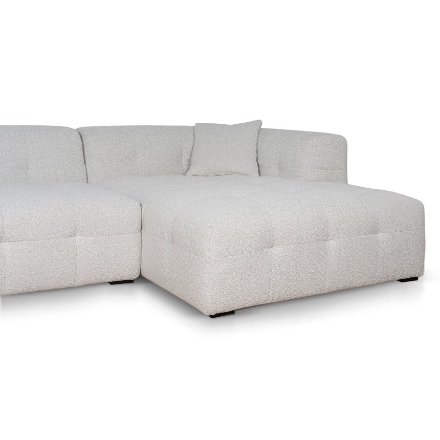 Clara 4 Seater Right Chaise Sofa - Pearl Boucle