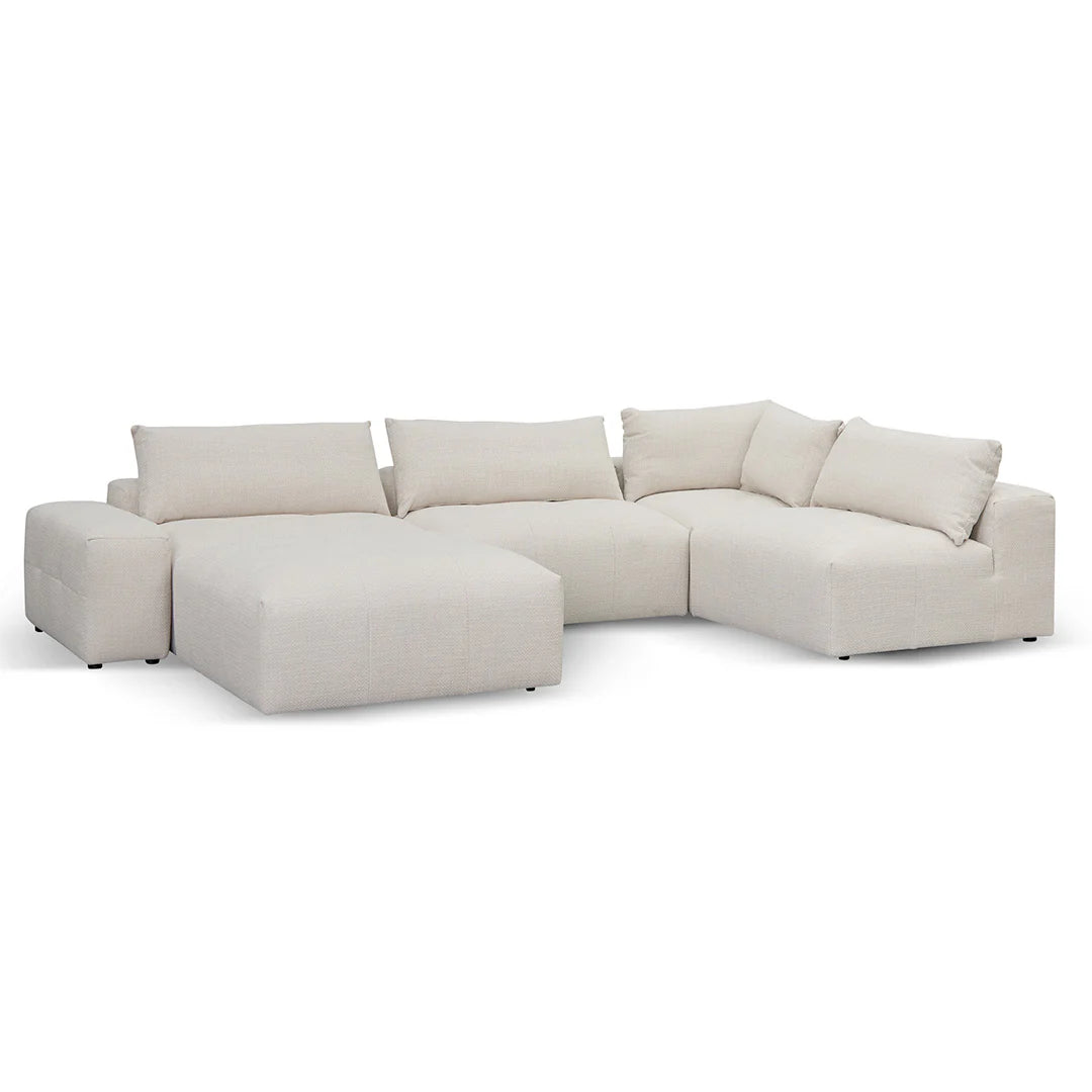 Rowan Right Chaise Fabric Sofa - Taupe Beige