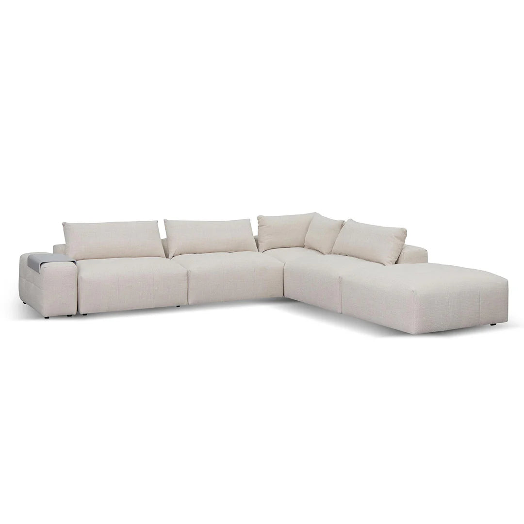 Rowan Right Chaise Fabric Sofa - Taupe Beige