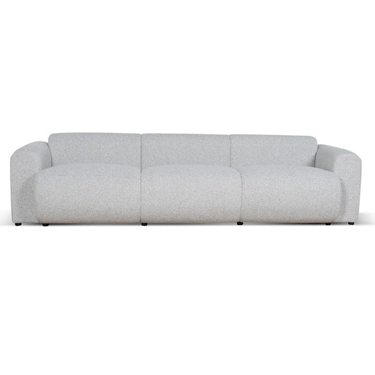 Ashley 4-Seater Fabric Sofa - Silver Grey Boucle