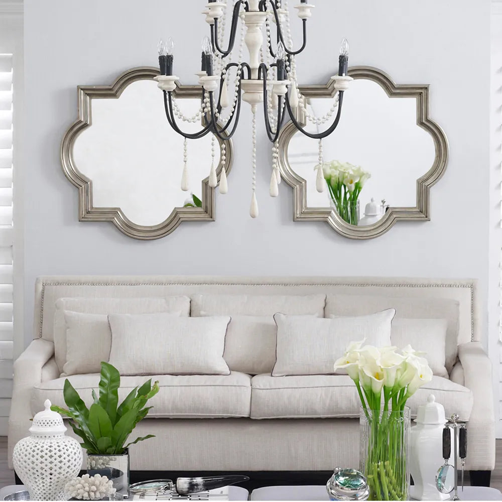 Marrakech Wall Mirror - Large Antique Silver