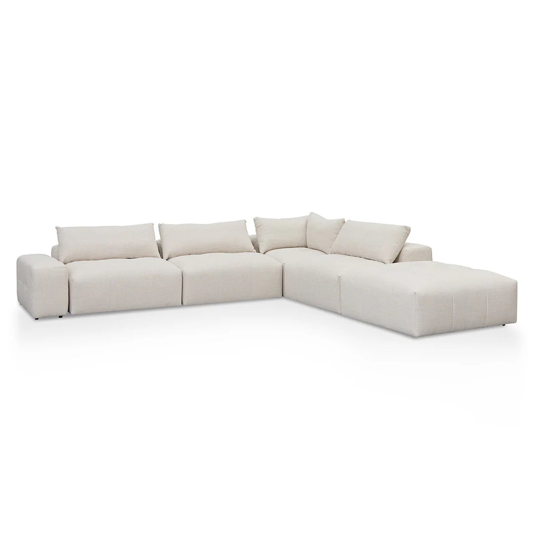 Rowan Right Chaise Fabric Sofa - Taupe Beige