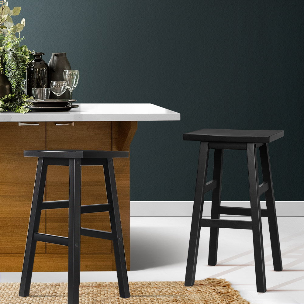 Set of 2 Baden Wooden Bar Stools