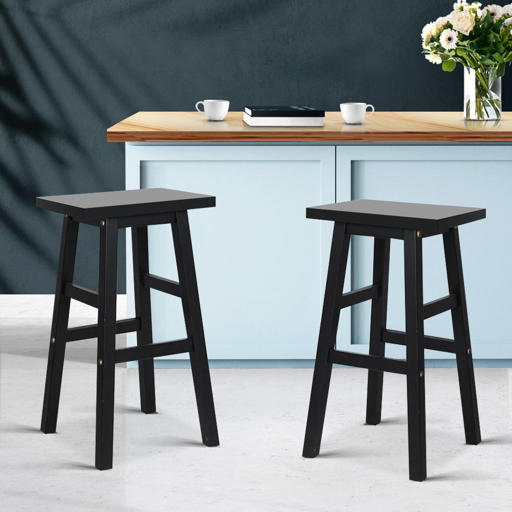 Set of 2 Baden Wooden Bar Stools