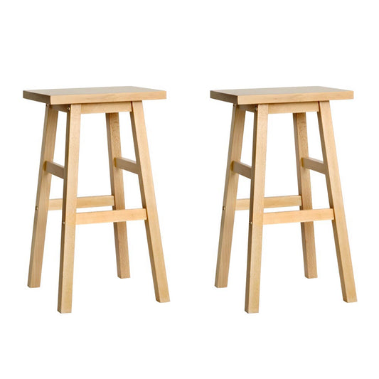 Set of 2 Baden Natural Wooden Bar Stools