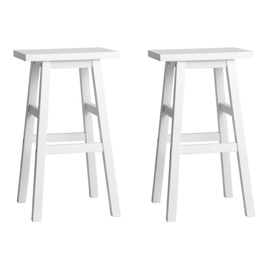 Set of 2 Baden White Wooden Bar Stools