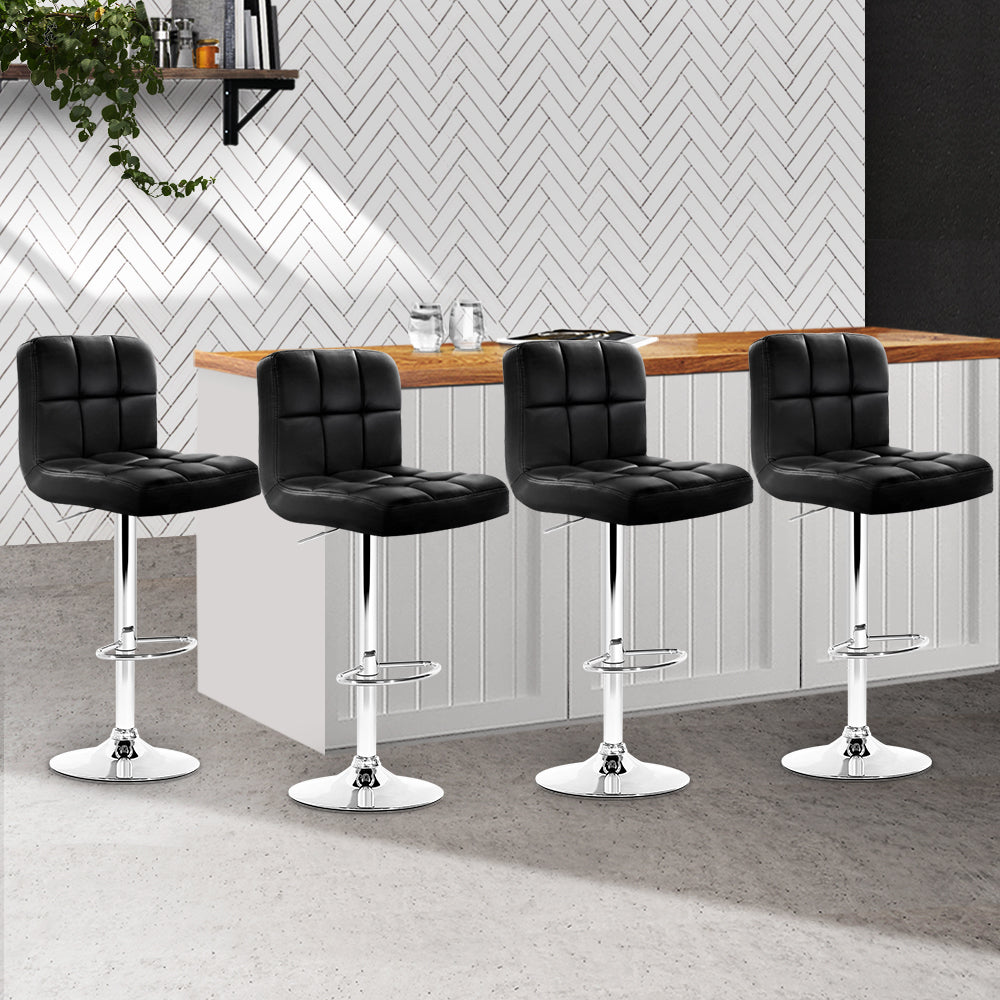 Set of 4 Dawn Leather Bar Stools