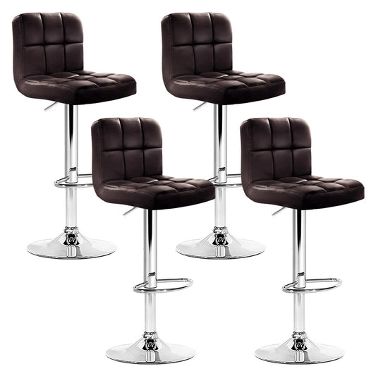 Set of 4 Crosby Leather Bar Stools