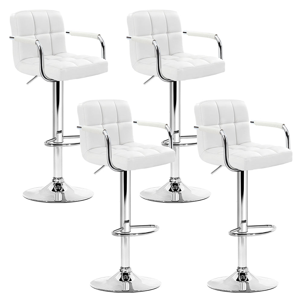 Set of 4 Carroll Leather Bar Stools w/Armrest