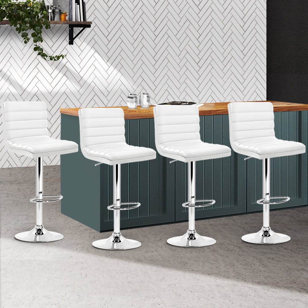 Set of 4 Duffy Leather Bar Stools