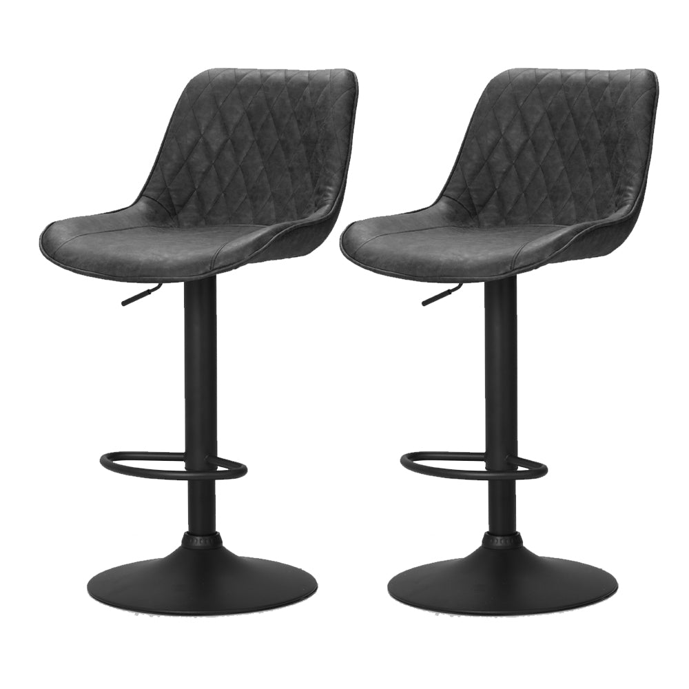 Set of 2 Bryant Vintage Leather Bar Stools