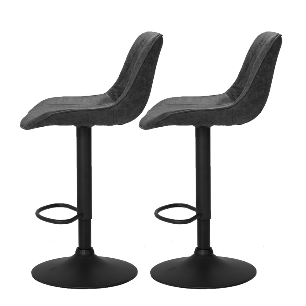 Set of 2 Bryant Vintage Leather Bar Stools