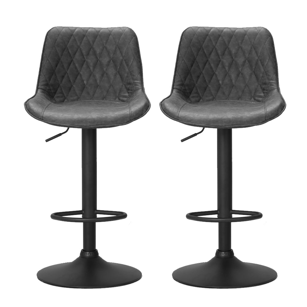 Set of 2 Bryant Vintage Leather Bar Stools