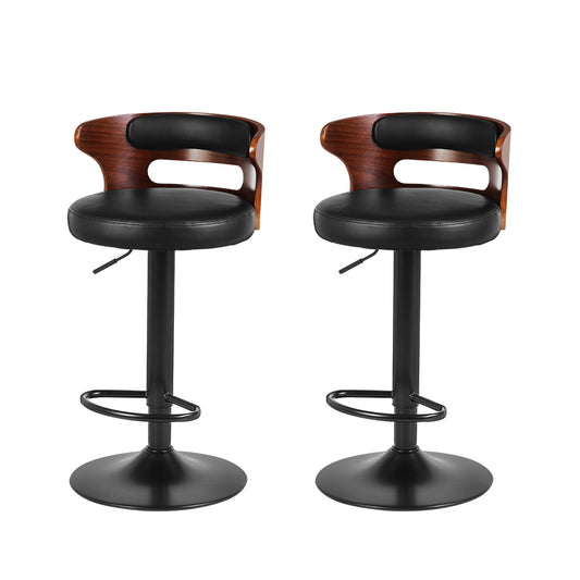 Set of 2 Auden Leather Adjustable Bar Stools