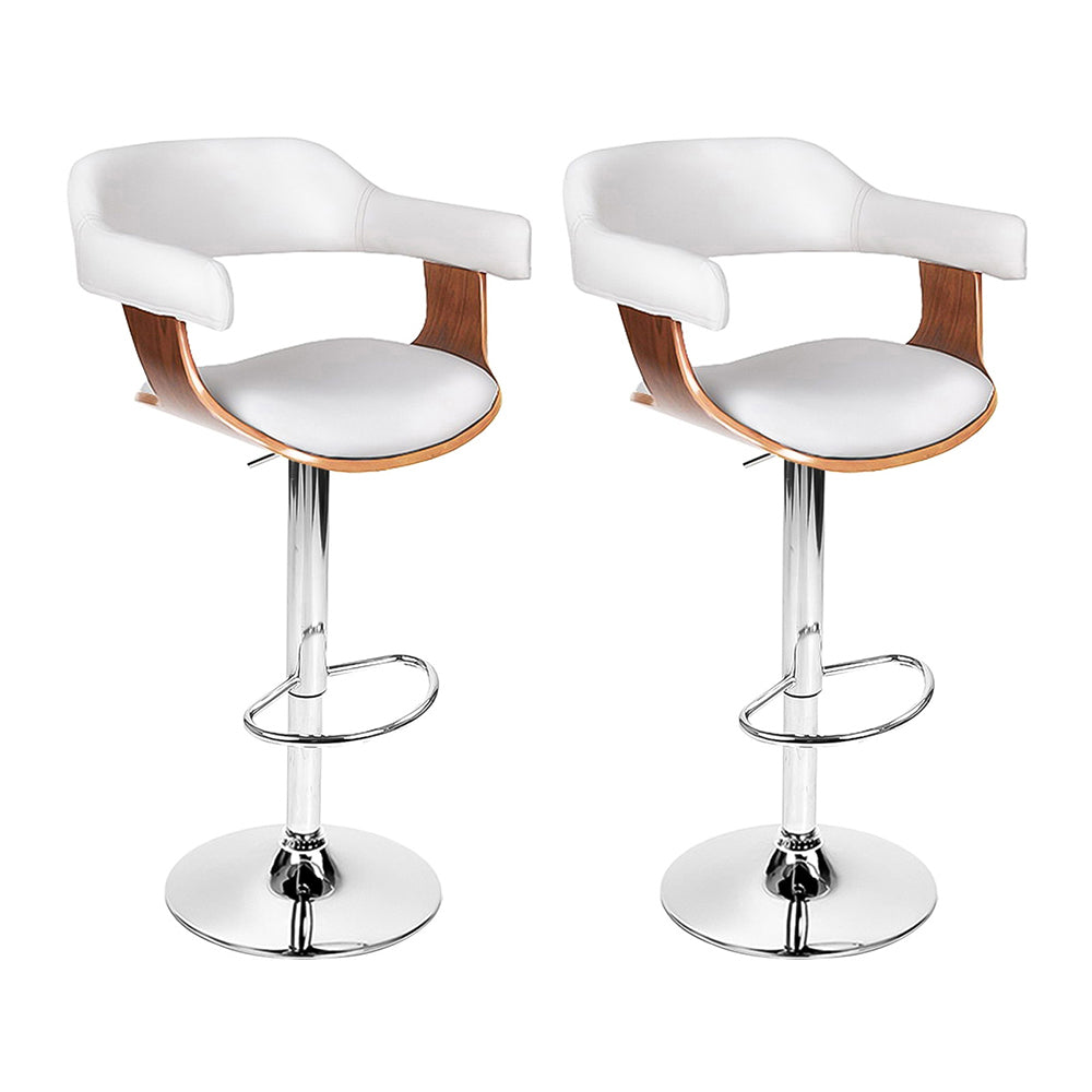 Set of 2 Ambrose Leather Bar Stools