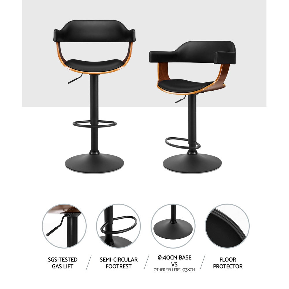 Albee Bar Stool w/Armrest - Black Base