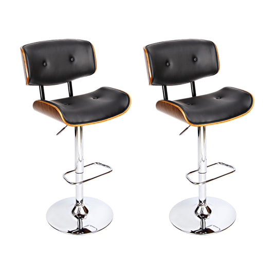 Set of 2 Baxter Leather Bar Stools