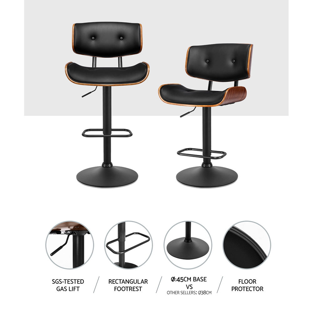 Baxter Leather Bar Stools - Black