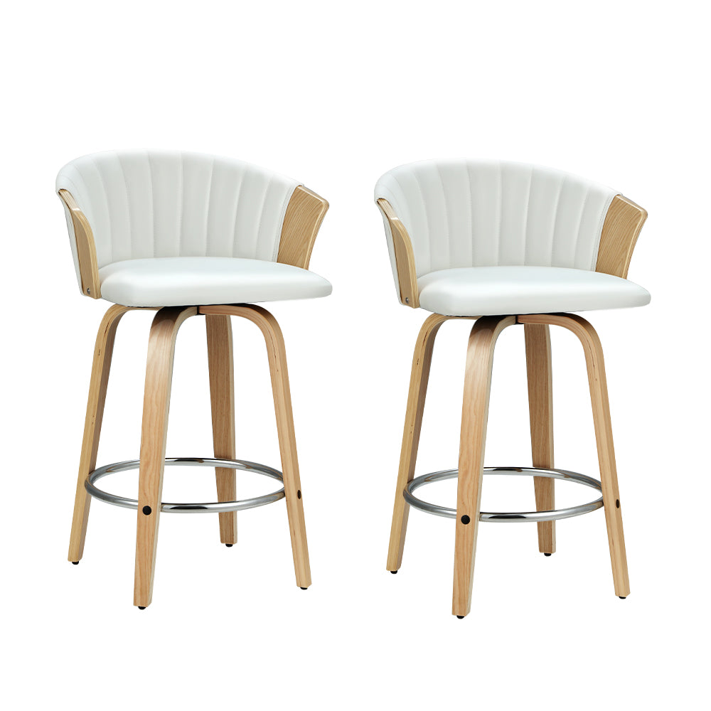 Set of 2 Sheridan Leather Bar Stools