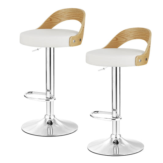 Set of 2 Uptown Leather Adjustable Barstools