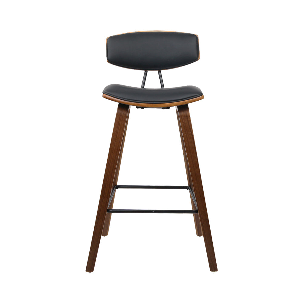 Set of 2 Apollo Leather Bar Stools w/Backrest