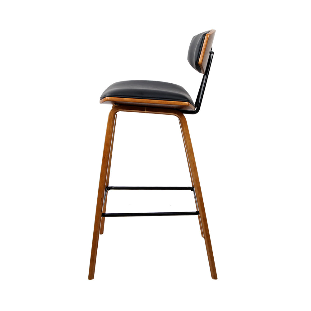 Set of 2 Apollo Leather Bar Stools w/Backrest