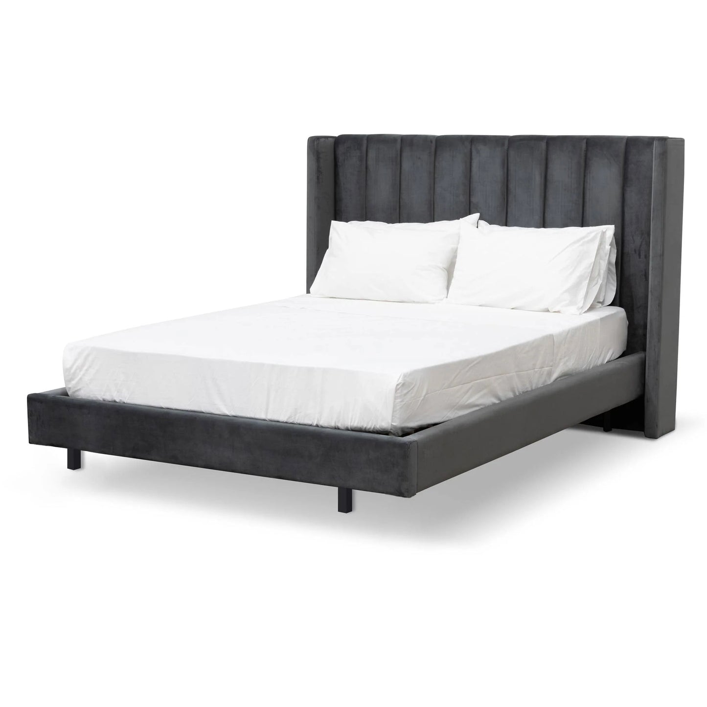 Rigel King Bed Frame - Charcoal Velvet