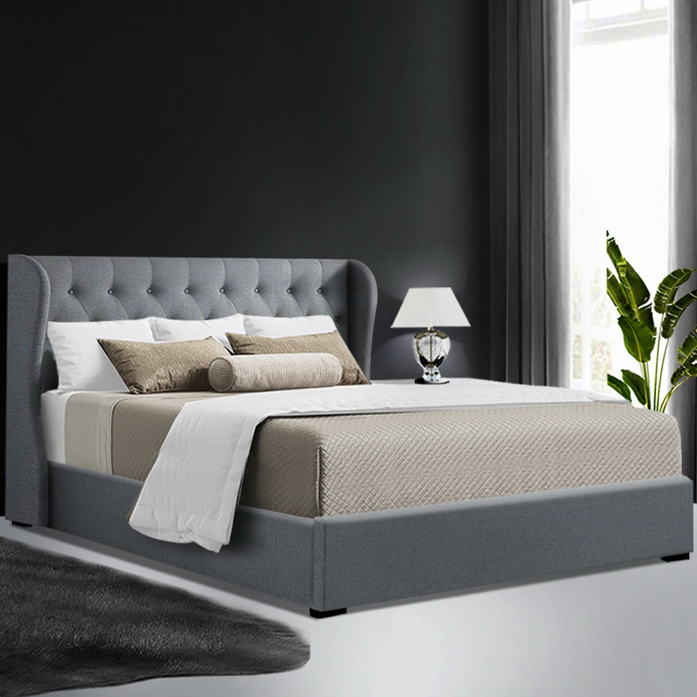 Arden Grey Bed Frame Queen Size With Storage