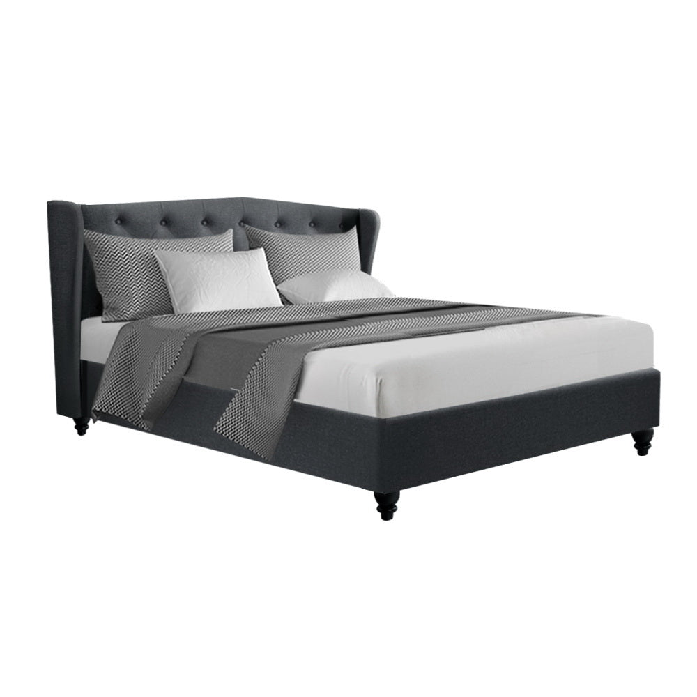 Sybil Bed Frame Queen Size Charcoal