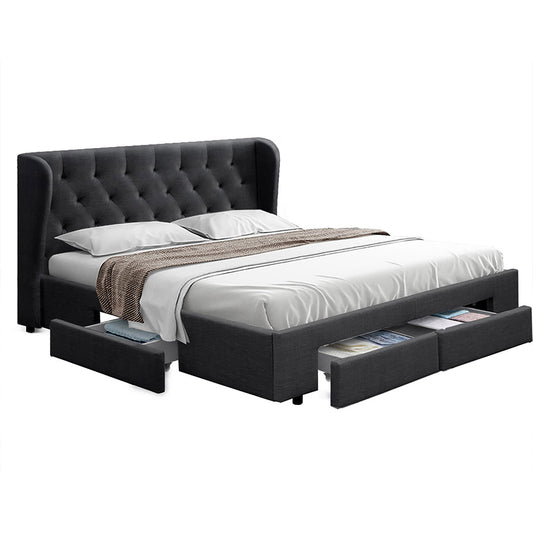 Dolly Charcoal Bed Frame King Size with With Storage