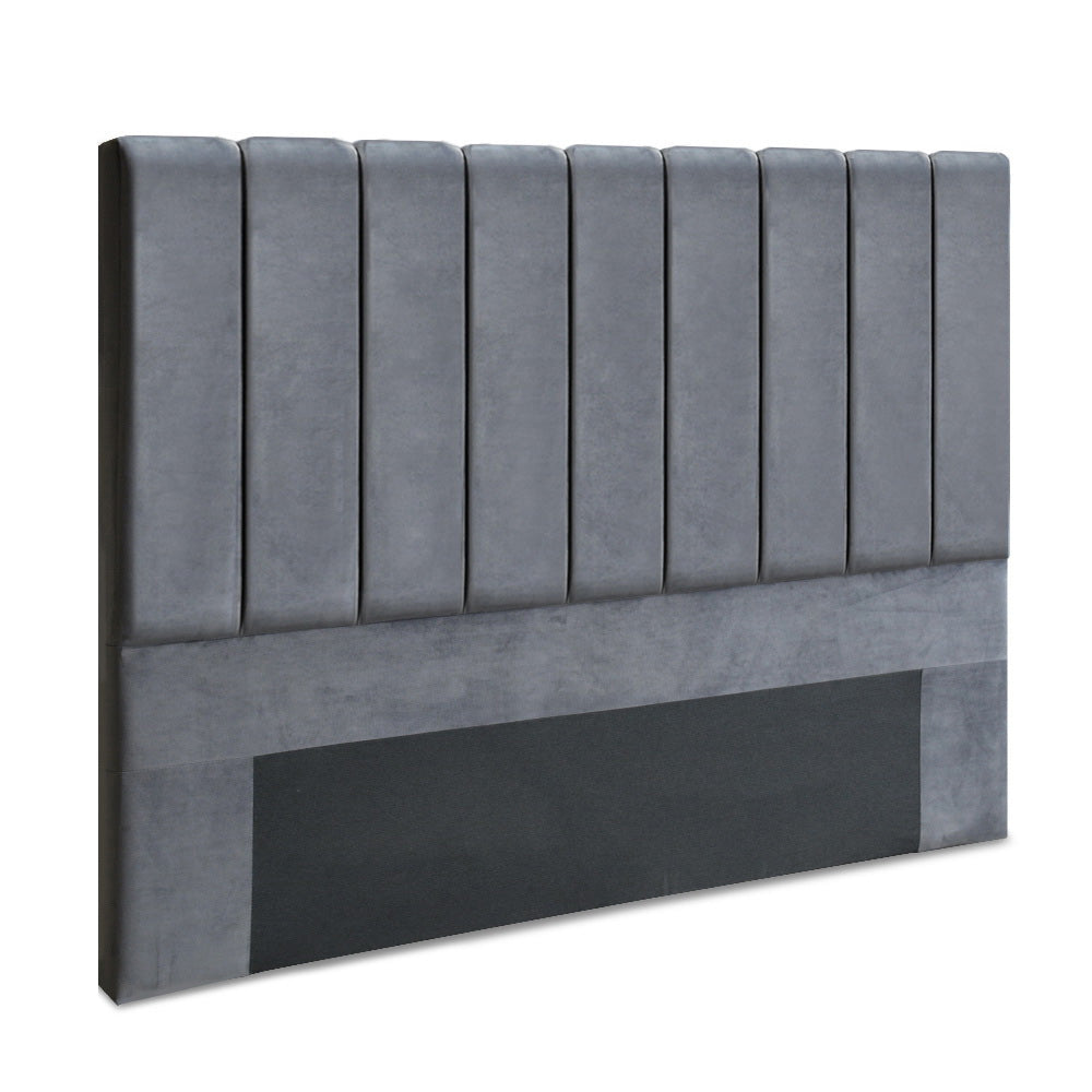 Naoimi Grey Bed Head King Size Velvet