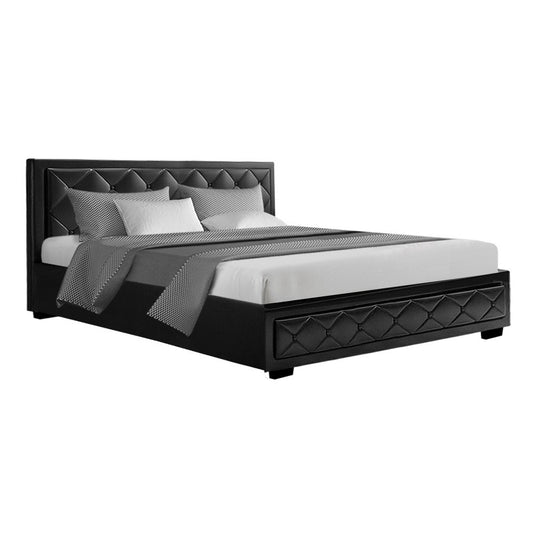 Terry Black Bed Frame King Size with Storage