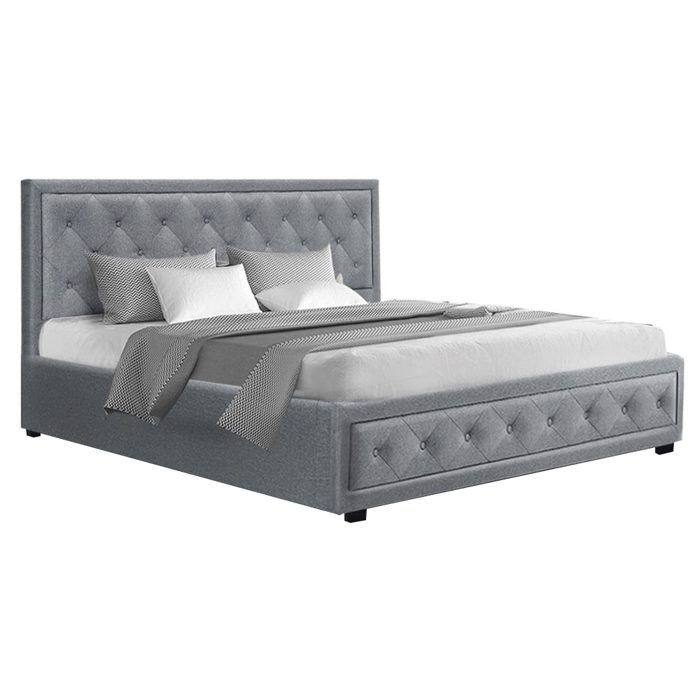 Terry Grey Bed Frame King Size with Storage