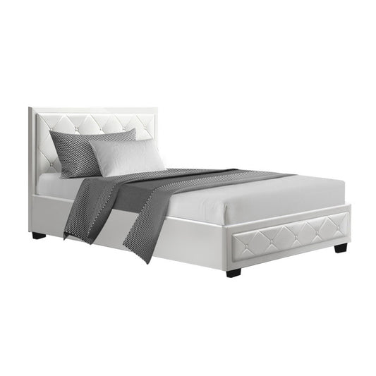 Delilah White Bed Frame King Single Size With Storage