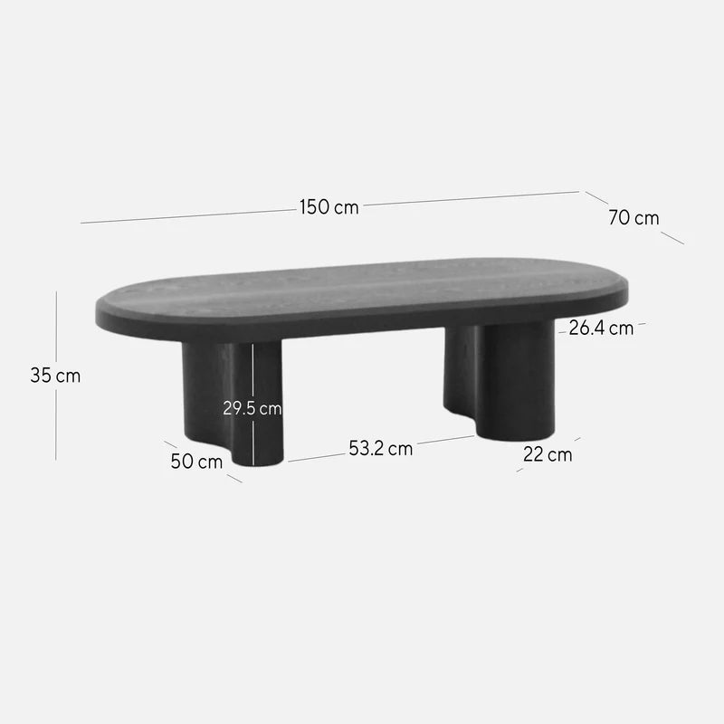 ZenNordic Black Coffee Table - Black