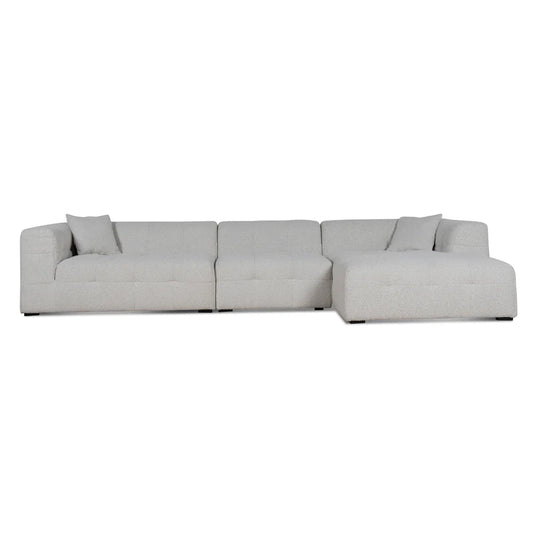 Clara 4 Seater Right Chaise Sofa - Pearl Boucle