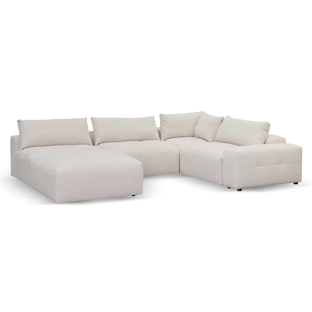 Rowan Right Chaise Fabric Sofa - Taupe Beige