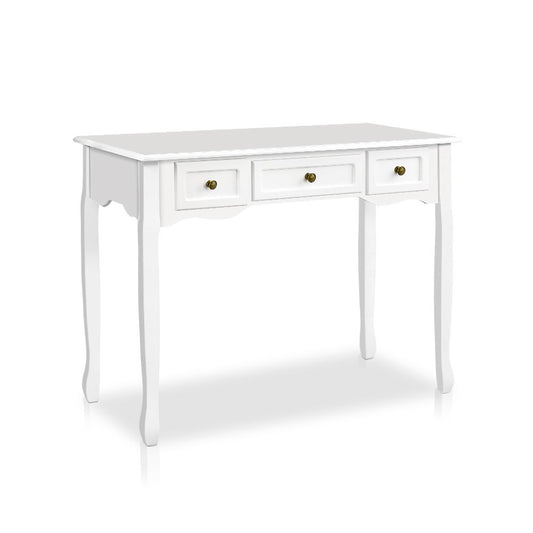 Elora 3 Drawers Hamptons Console Table - White