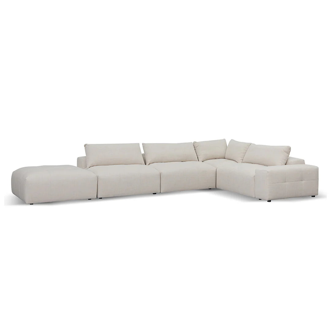 Rowan Right Chaise Fabric Sofa - Taupe Beige